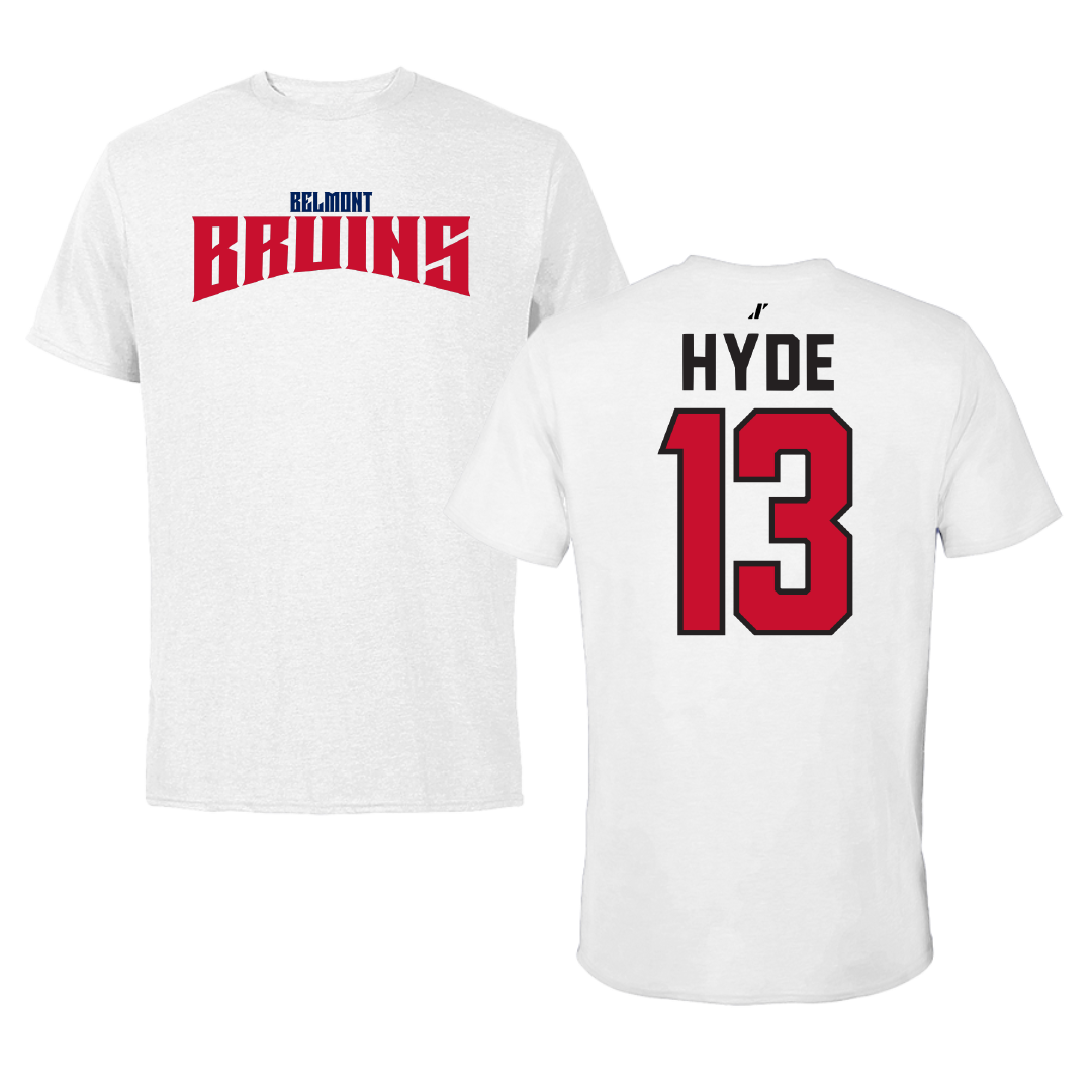 Belmont University Basketball White Classic Performance Tee - #13 Claire Hyde