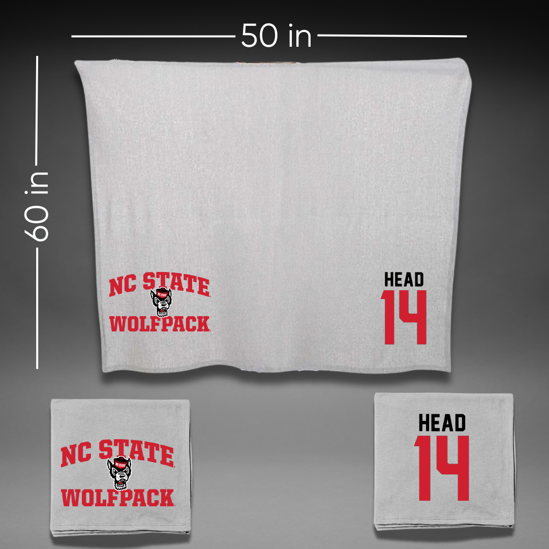 North Carolina State University Baseball Gray Blanket - #14 Ty Head