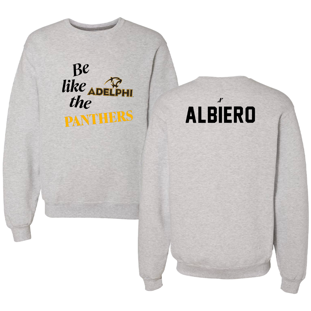 Adelphi University Tennis Light Gray Be Like Us Crewneck - Andrea Albiero