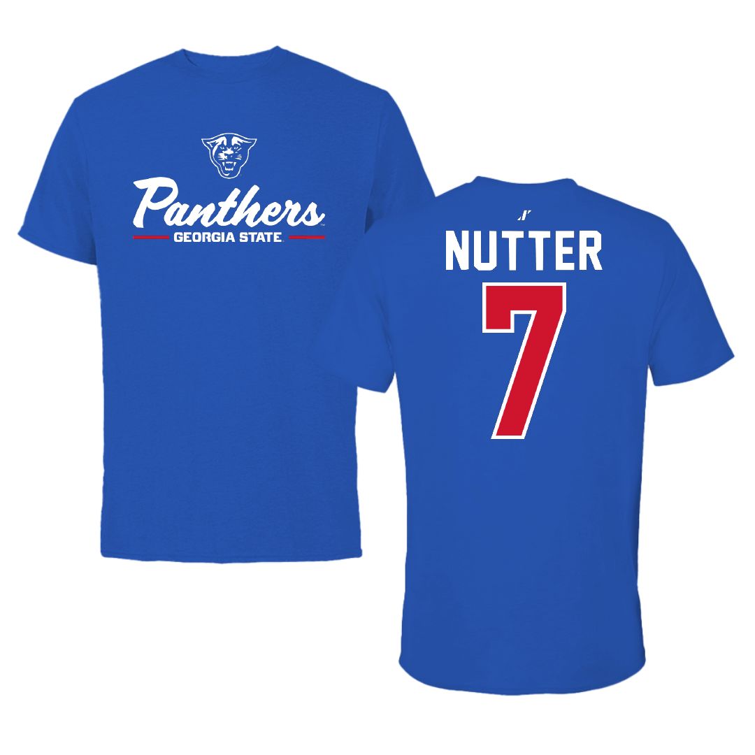 Georgia State University Basketball Blue General Performance Tee - #7 Zarique Nutter
