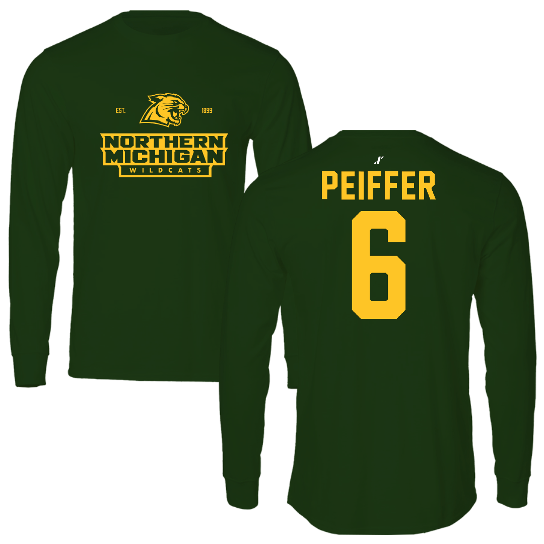 Northern Michigan University Football Forest Green General Long Sleeve - #6 Sam Peiffer