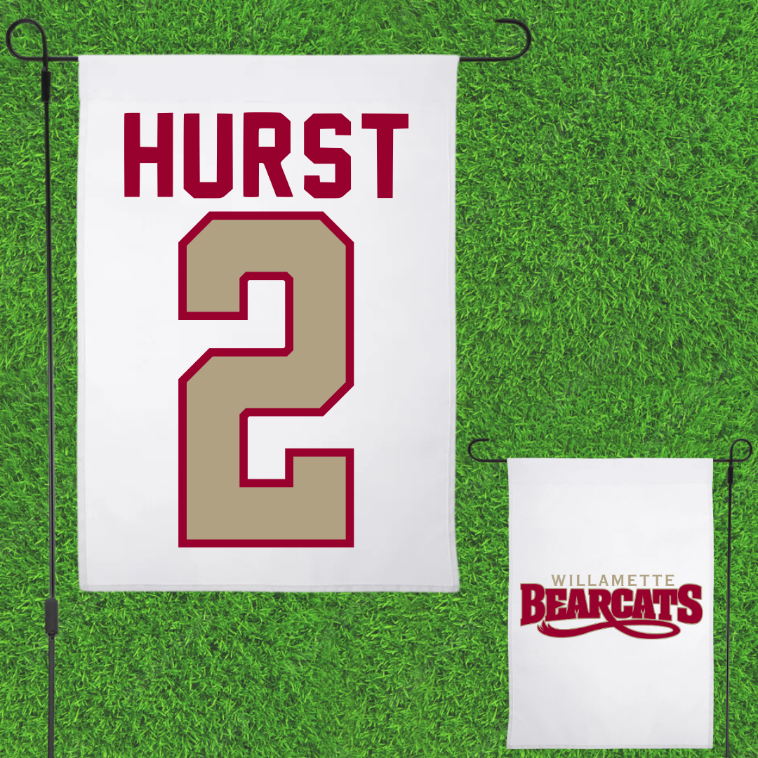 Willamette University Basketball White Garden Flag - #2 Will Hurst