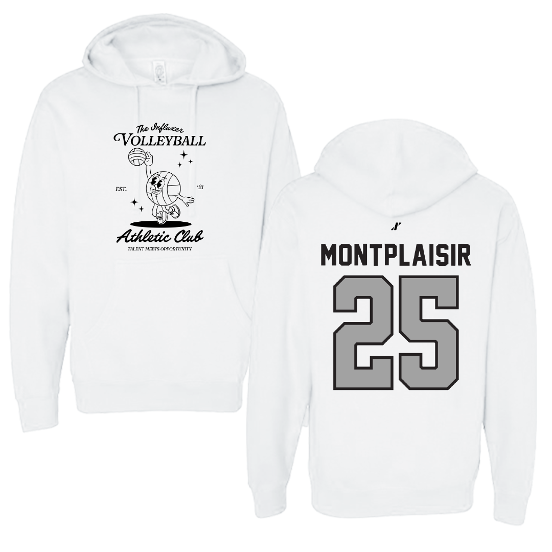 Volleyball White Influxer Athletic Club Hoodie - #25 Benjamin Montplaisir