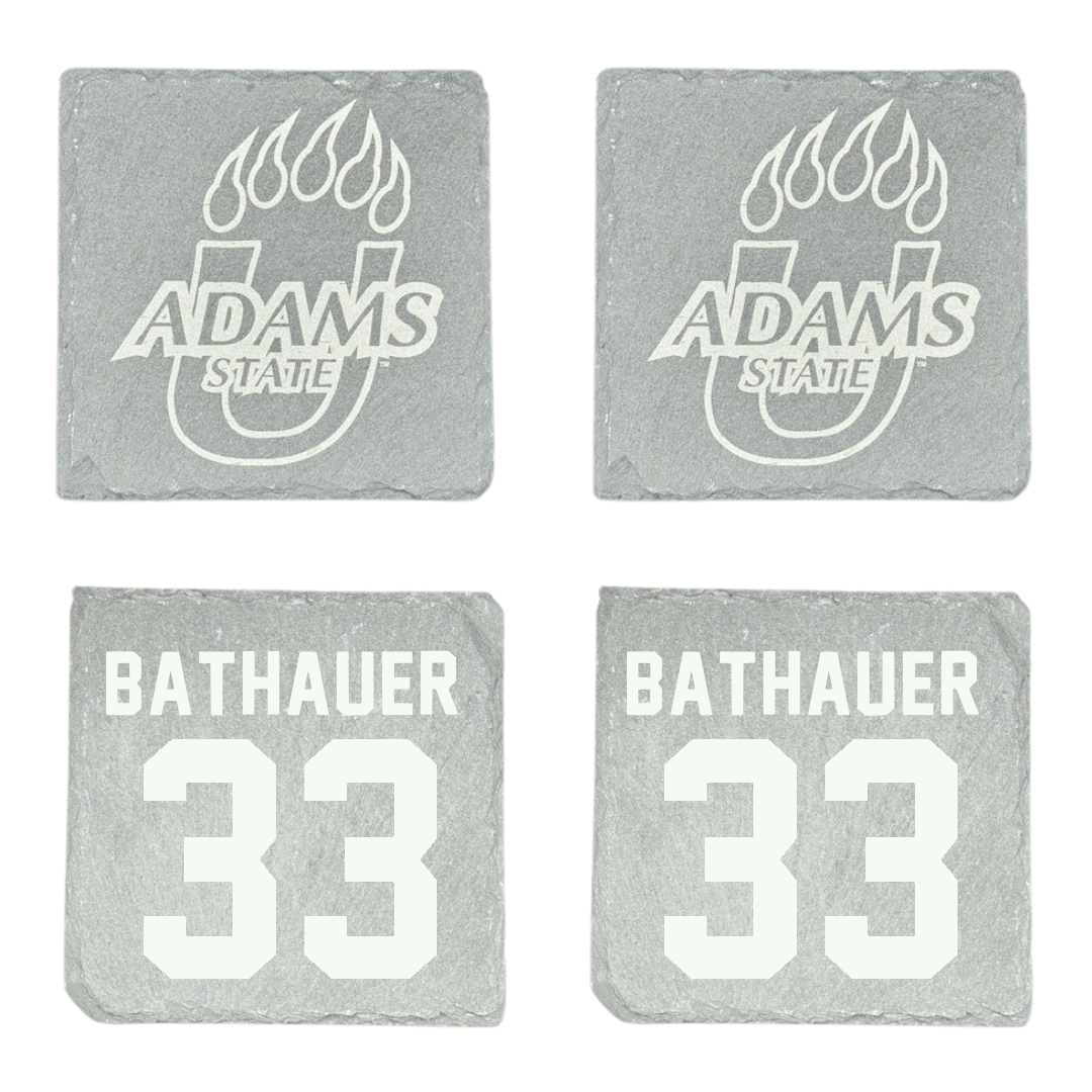 Adams State University Baseball Stone Coaster (4 Pack)  - #33 Matt Bathauer