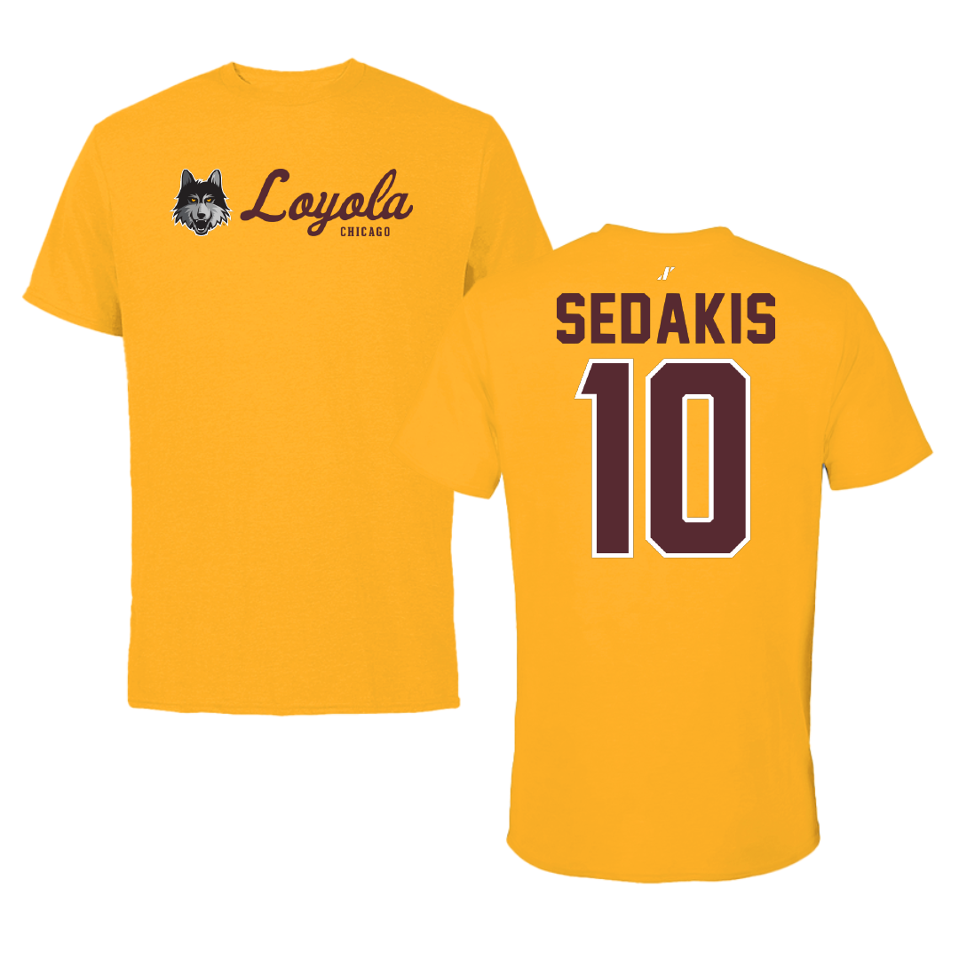 Loyola University-Chicago Softball Gold General Tee - #10 Liz Sedakis