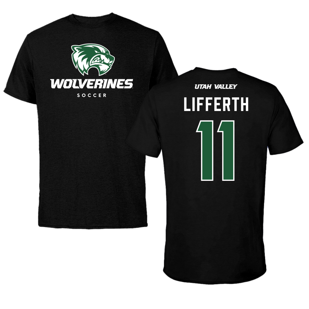 Utah Valley University Soccer Black Mascot Performance Tee - #11 Zach Lifferth