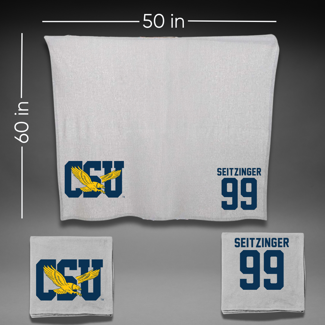 Coppin State University Baseball Gray Blanket - #99 Micah Seitzinger