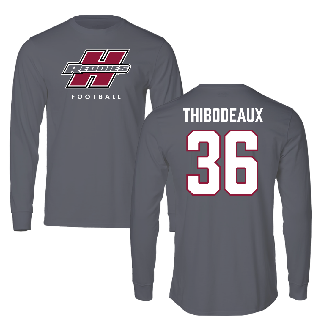 Henderson State University Football Gray Performance Long Sleeve - #36 Eric Thibodeaux