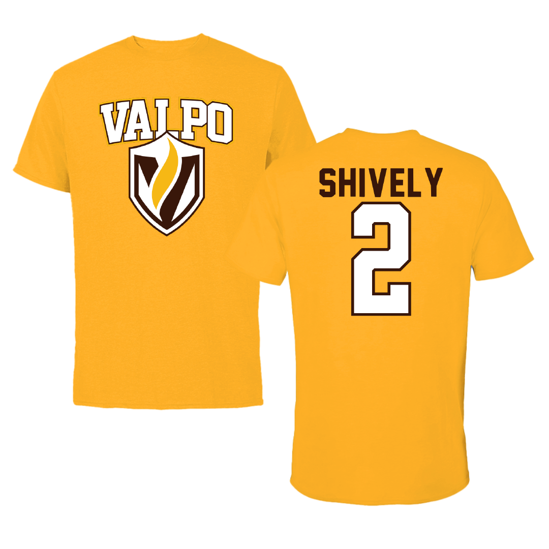 Valparaiso University Softball Gold Tee - #2 Kyndal Shively
