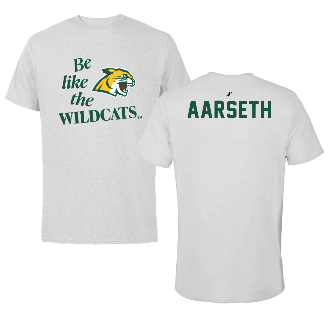 Northern Michigan University Swimming & Diving Light Gray Be Like Us Tee - Caitlin Aarseth