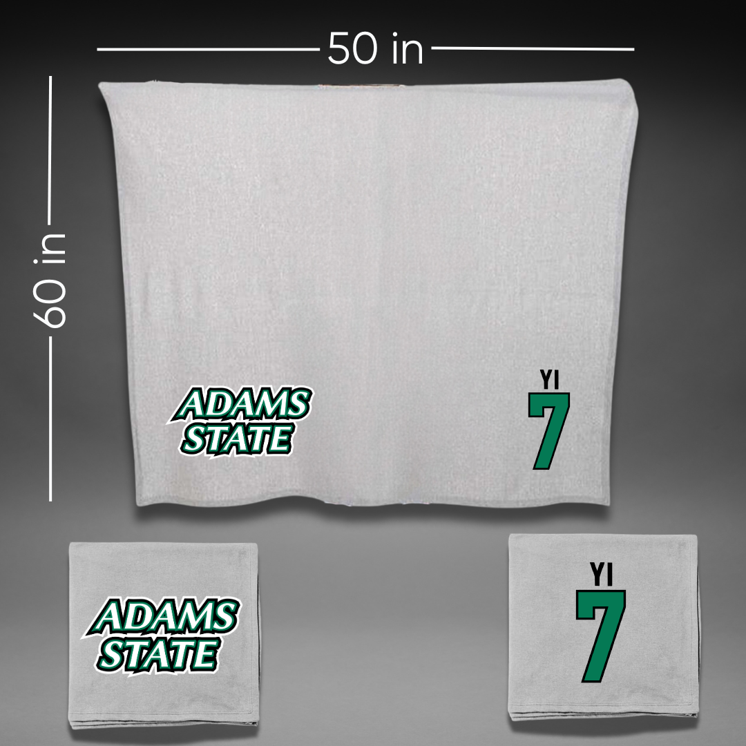 Adams State University Baseball Gray Blanket - #7 Austin Yi