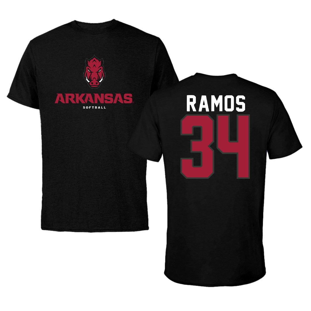 University of Arkansas Softball Black Performance Tee - #34 Jayden Ramos