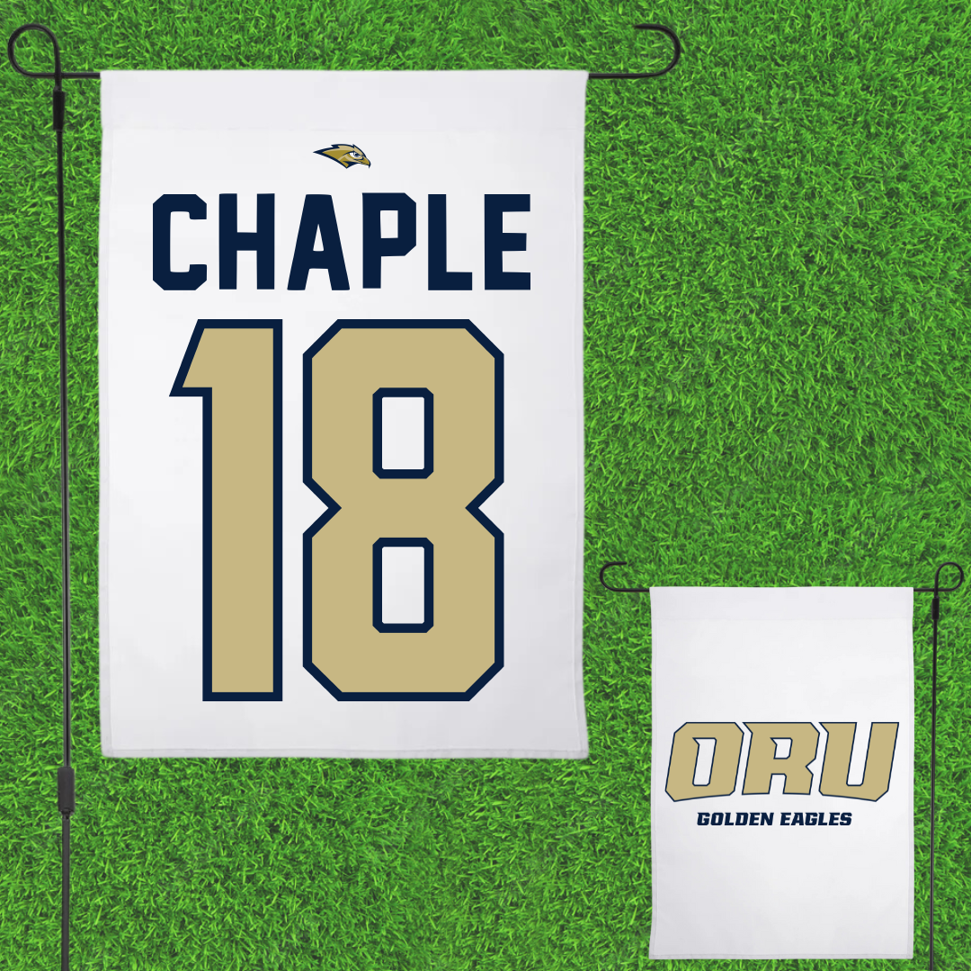 Oral Roberts University Soccer White Garden Flag - #18 Alani Chaple