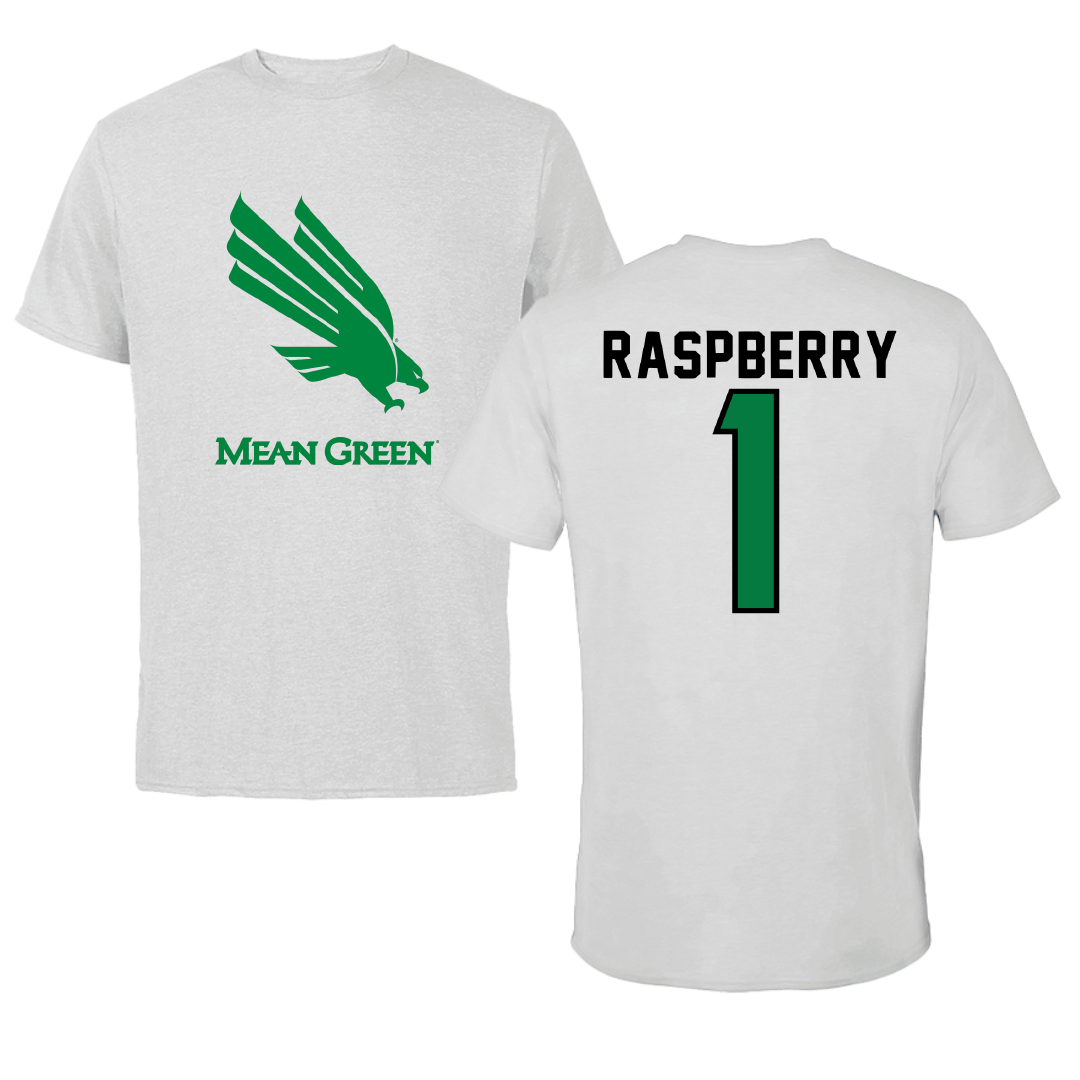 University of North Texas Volleyball Light Gray Performance Tee - #1 Nylah Raspberry