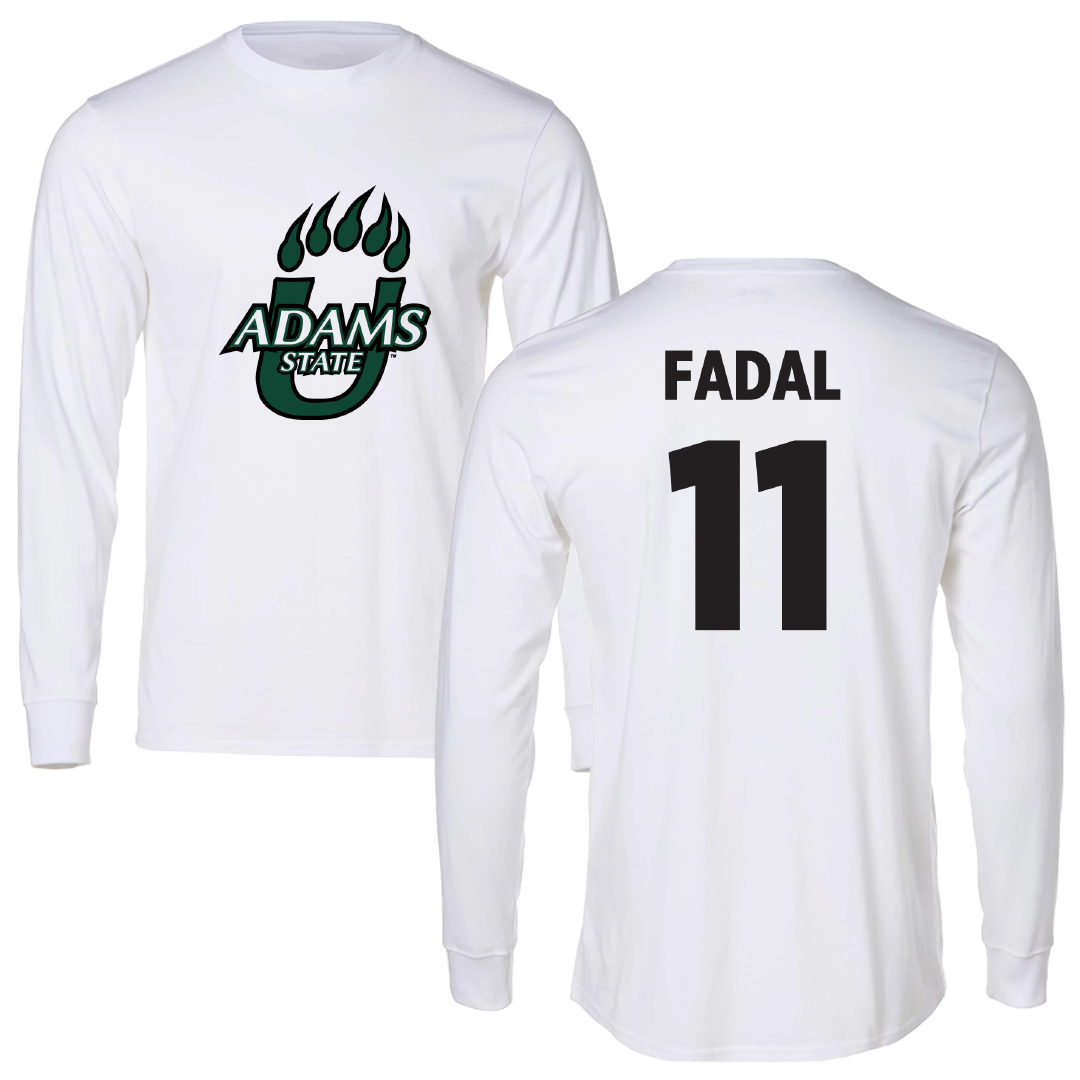 Adams State University Basketball White Performance Long Sleeve - #11 Austin Fadal