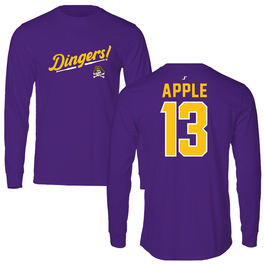 East Carolina University Softball Purple Dingers Long Sleeve - #13 Taylor Apple