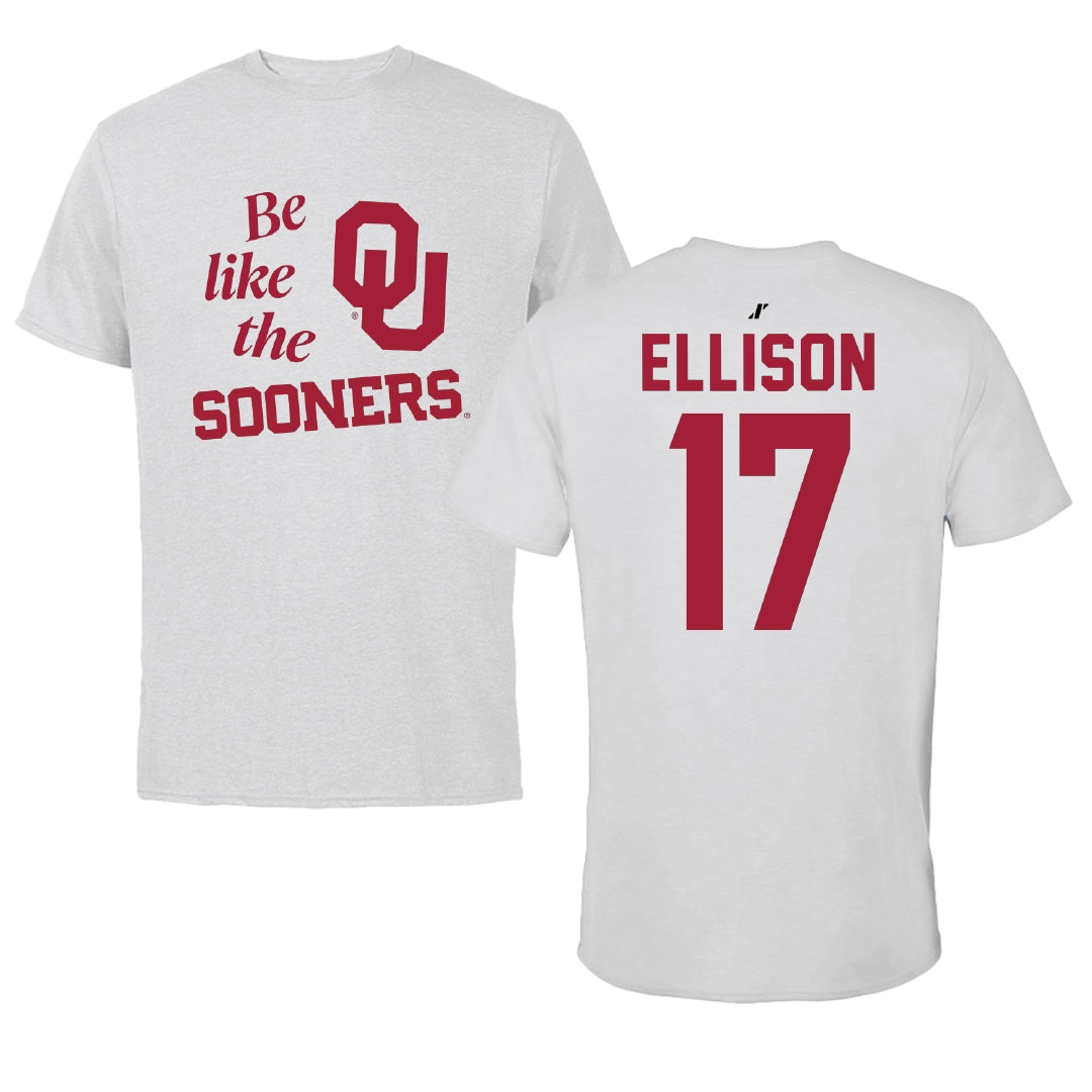 University of Oklahoma Volleyball Light Gray Be Like Us Performance Tee - #17 Daleigh Ellison
