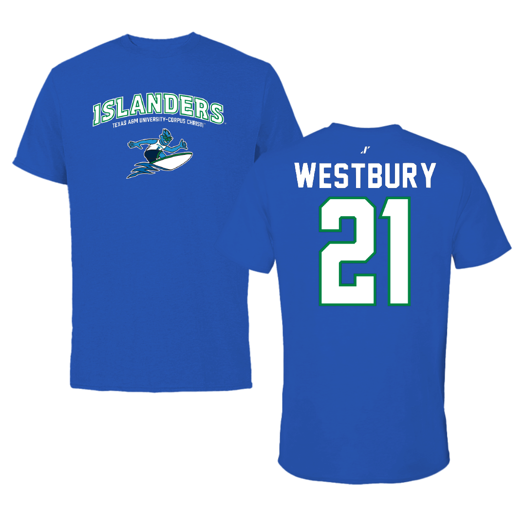 Texas A&M University-Corpus Christi Soccer Blue General Tee - #21 Morgan Westbury
