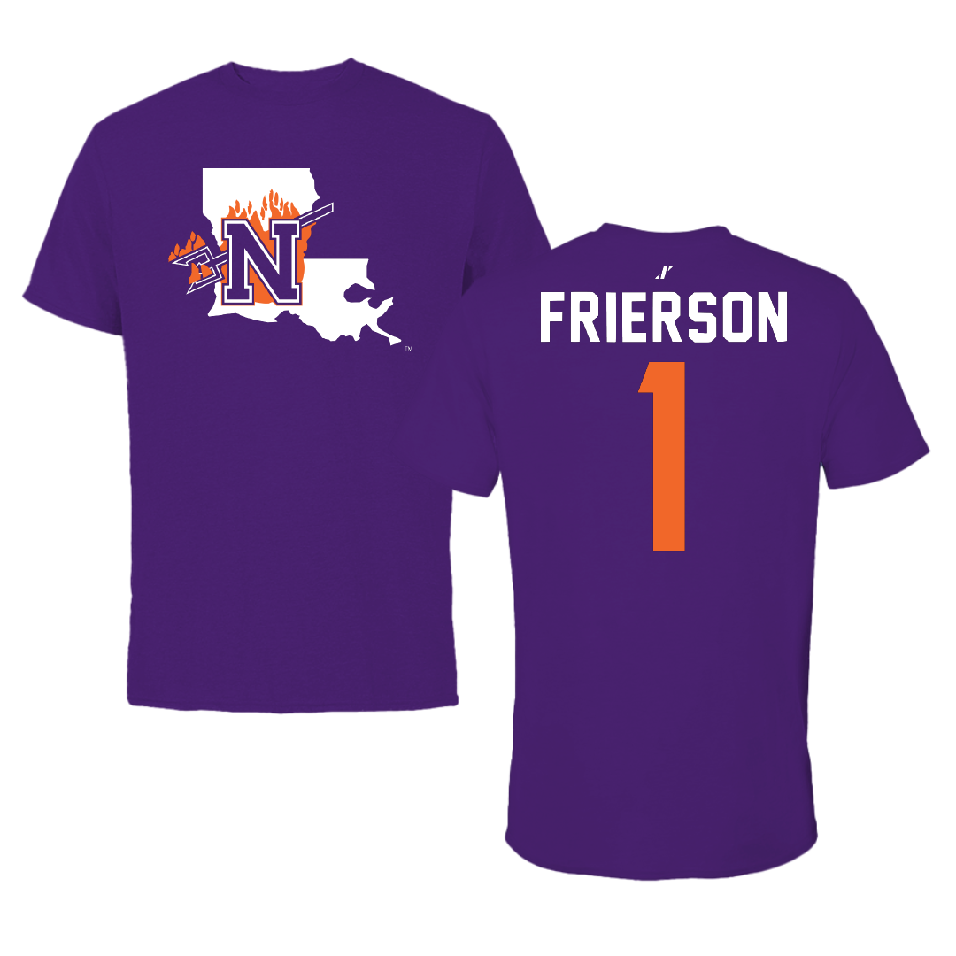 Northwestern State University Basketball Purple State Performance Tee - #1 Jermesha Frierson