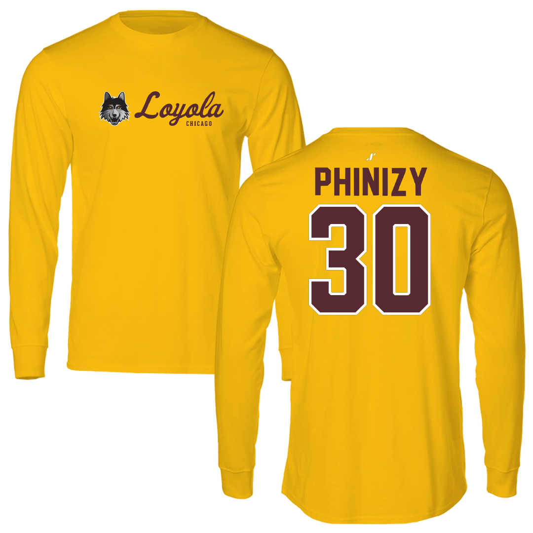 Loyola University-Chicago Volleyball Gold General Performance Long Sleeve - #30 Liam Phinizy