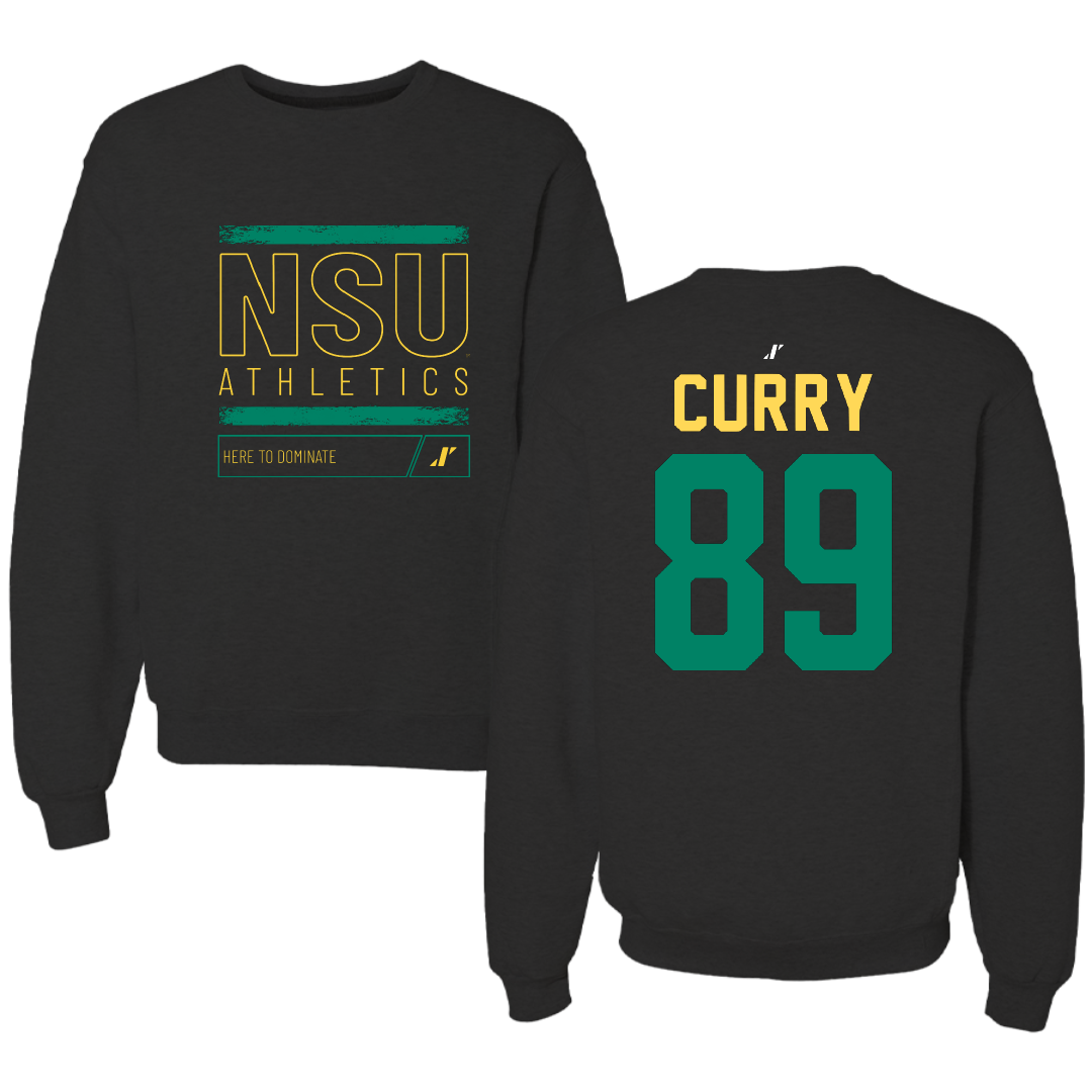 Norfolk State University Football Black Dominate Crewneck - #89 Michael Curry