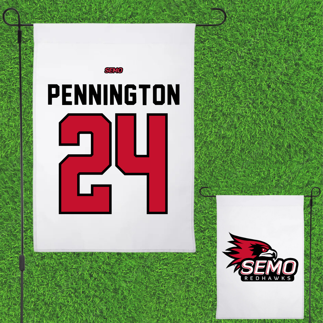 Southeast Missouri State University Baseball White Garden Flag - #24 Mason Pennington