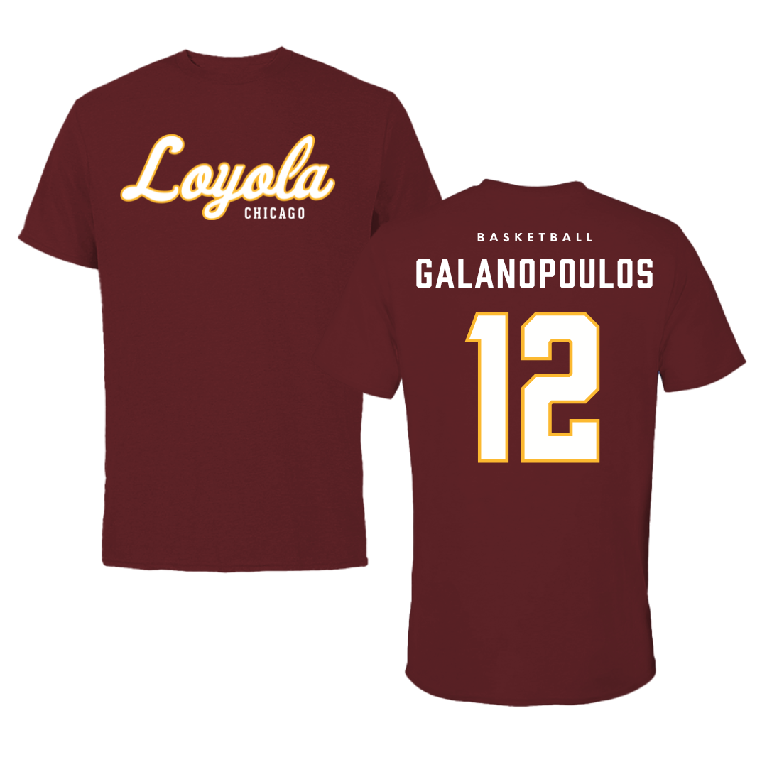 Loyola University-Chicago Basketball Maroon Loyola Performance Tee - #12 Sam Galanopoulos