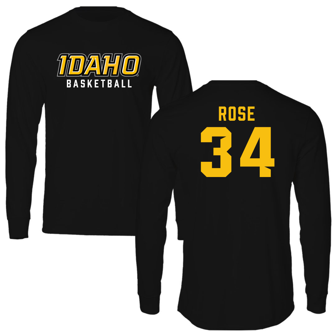 University of Idaho Basketball Black Performance Long Sleeve - #34 Kyson Rose