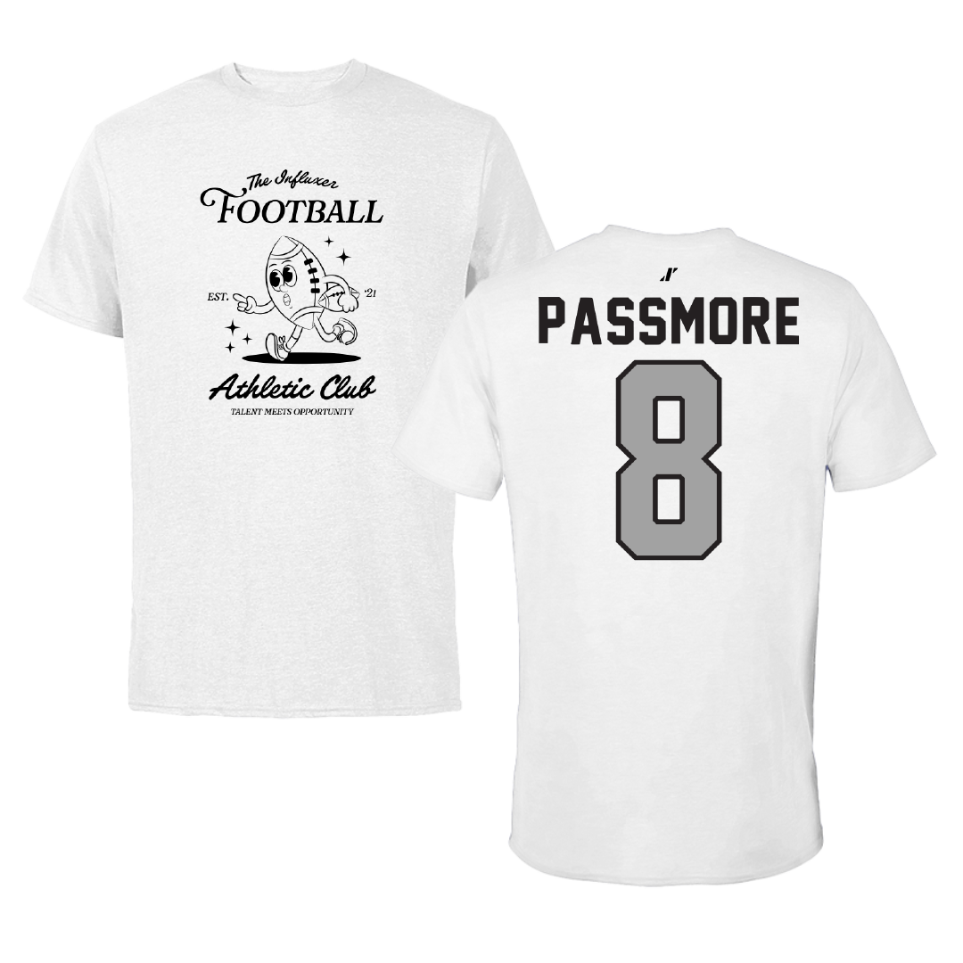 Football White Influxer Athletic Club Tee - #8 Jeramy Passmore