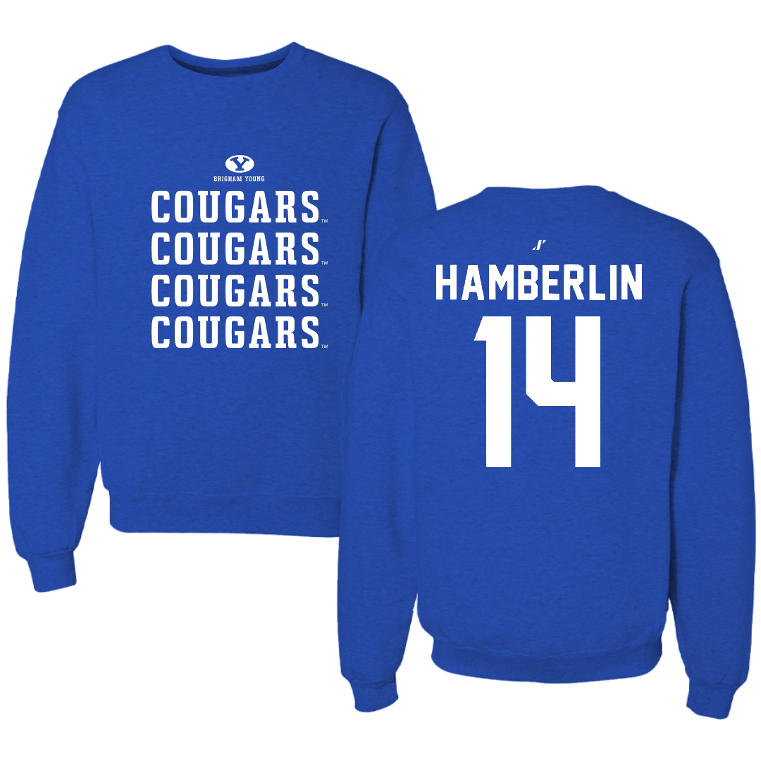 Brigham Young University Soccer Blue General Crewneck - #14 Emma Hamberlin