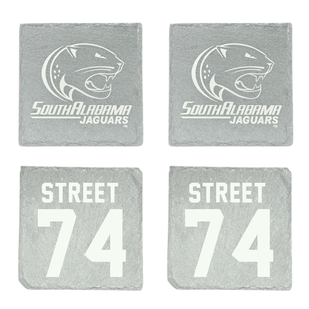 University of South Alabama Football Stone Coaster (4 Pack)  - #74 Johnathan Street