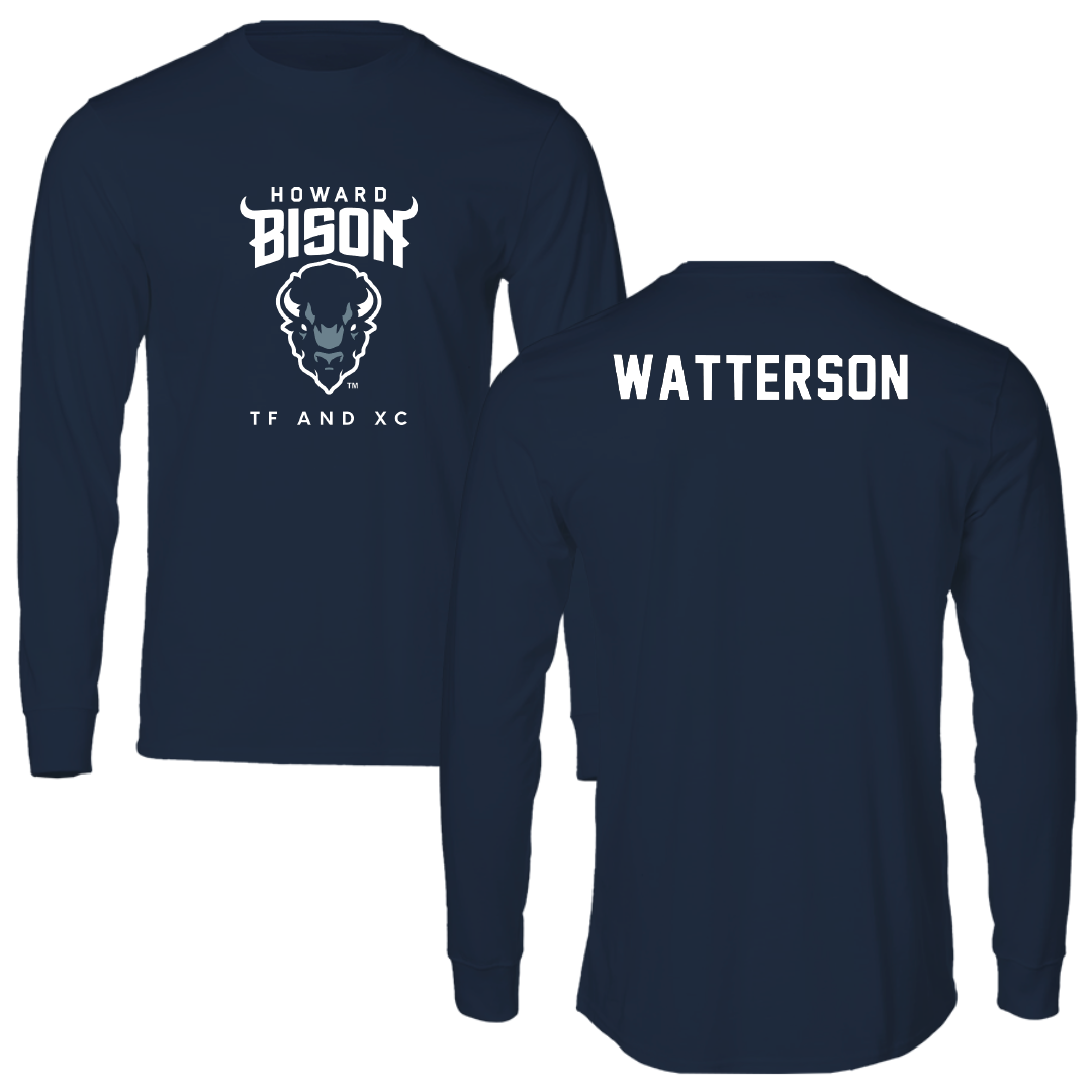 Howard University TF and XC Navy Long Sleeve - Justin Watterson