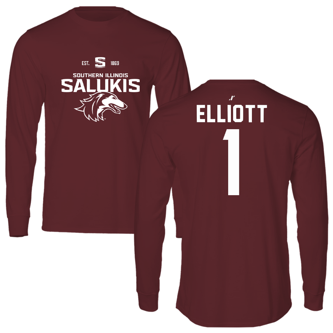 Southern Illinois University at Carbondale Football Maroon General Performance Long Sleeve - #1 Romeir Elliott
