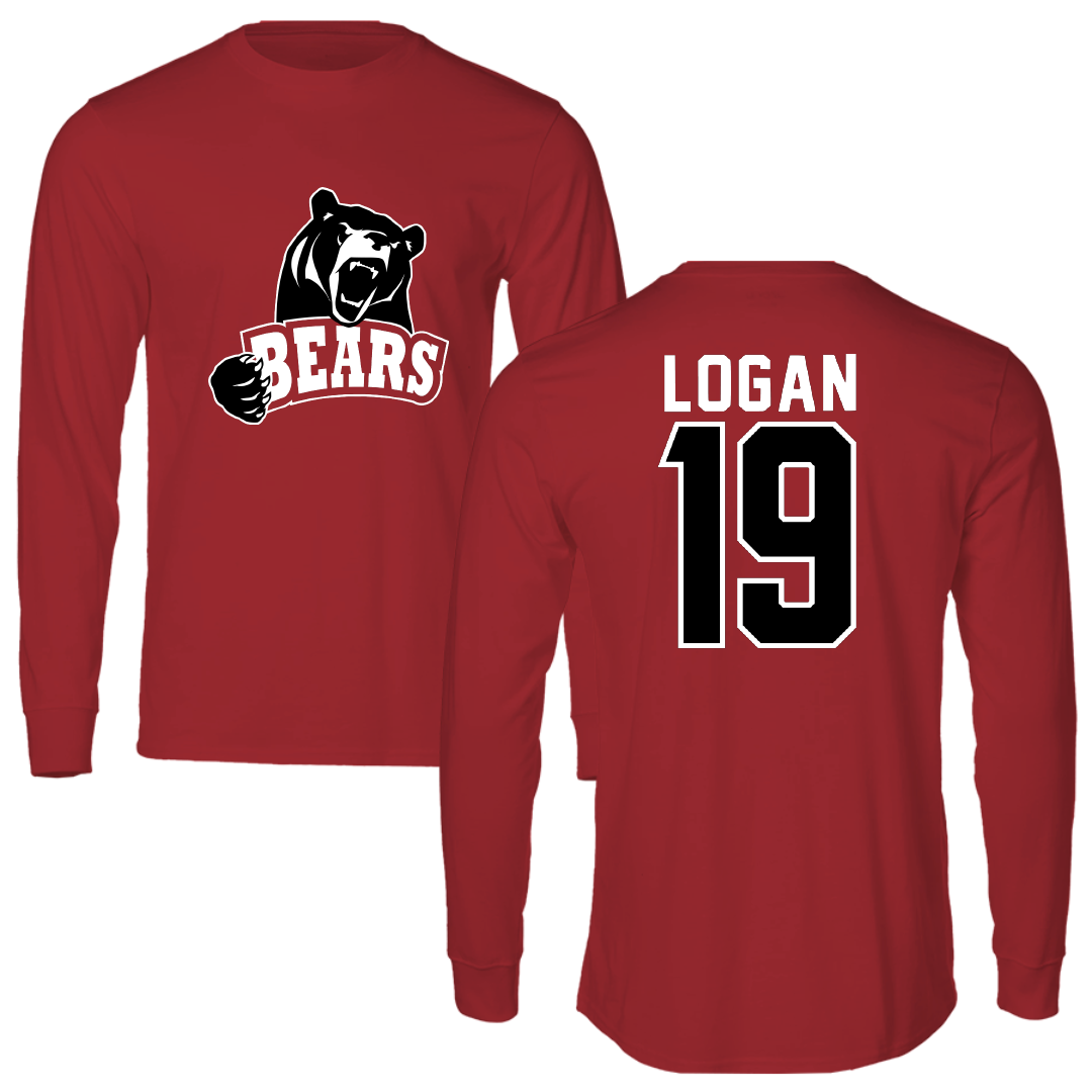 Lenoir-Rhyne University Baseball Canvas Red Long Sleeve - #19 Michael Logan