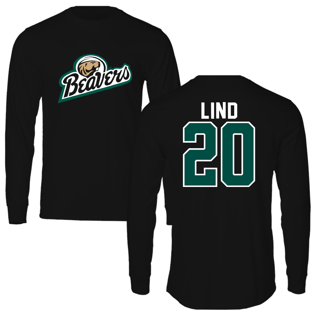 Bemidji State University Baseball Black Performance Long Sleeve - #20 Brandon Lind