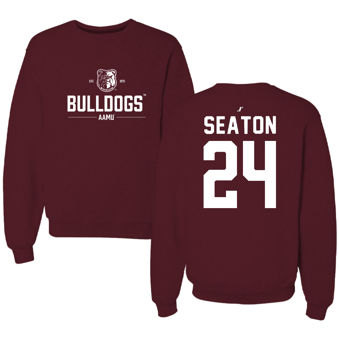 Alabama A&M University Baseball Maroon General Crewneck - #24 Avery Seaton