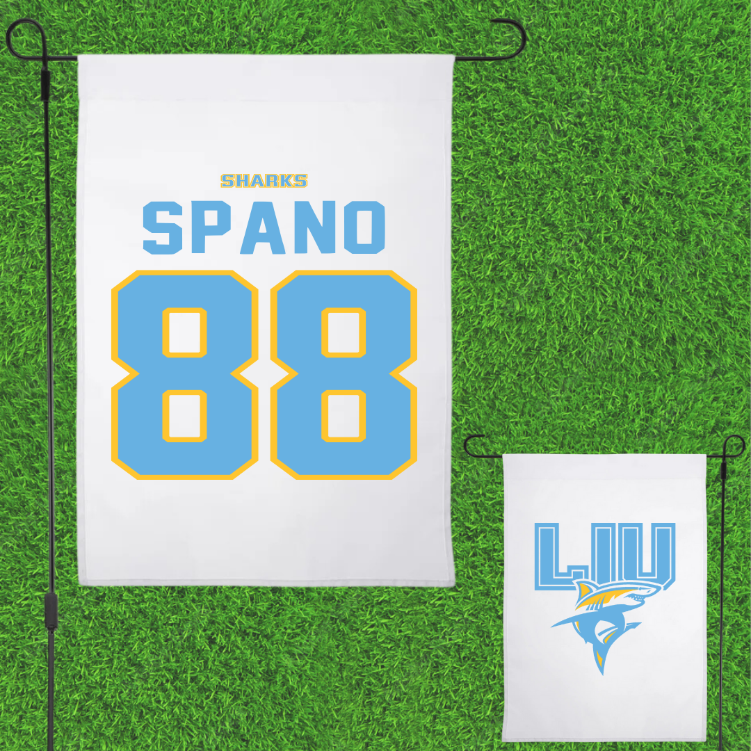 Long Island University Football White Garden Flag - #88 Joseph Spano