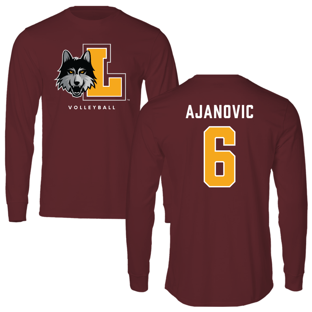 Loyola University-Chicago Volleyball Maroon Mascot Long Sleeve - #6 Esma Ajanovic