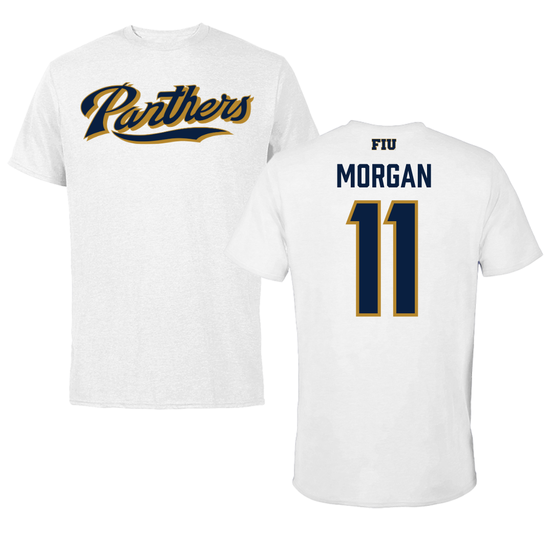 Florida International University Volleyball White Performance Tee - #11 Madison Morgan