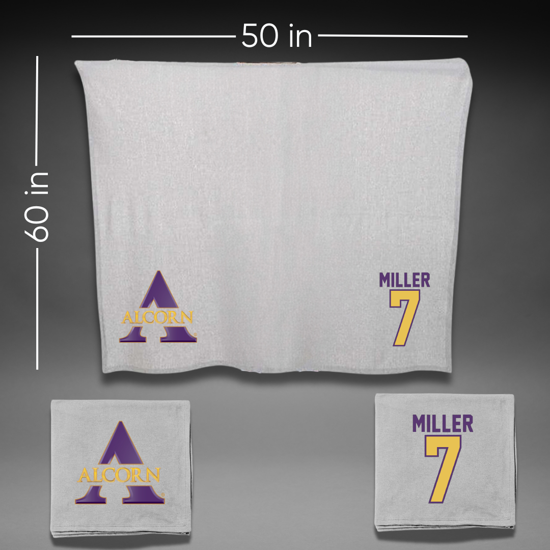 Alcorn State University Softball Gray Blanket - #7 Olivia Miller