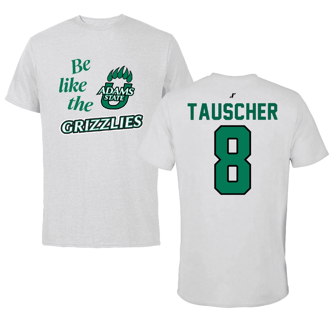 Adams State University Baseball Light Gray Be Like Us Tee - #8 Ayden Tauscher