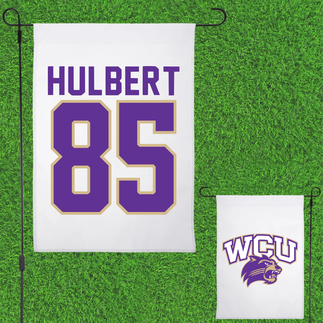 Western Carolina University Football White Garden Flag - #85 David Hulbert
