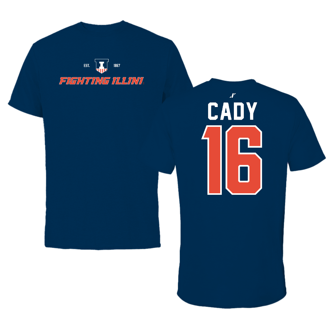 University of Illinois Softball Navy General Tee - #16 Ella Cady