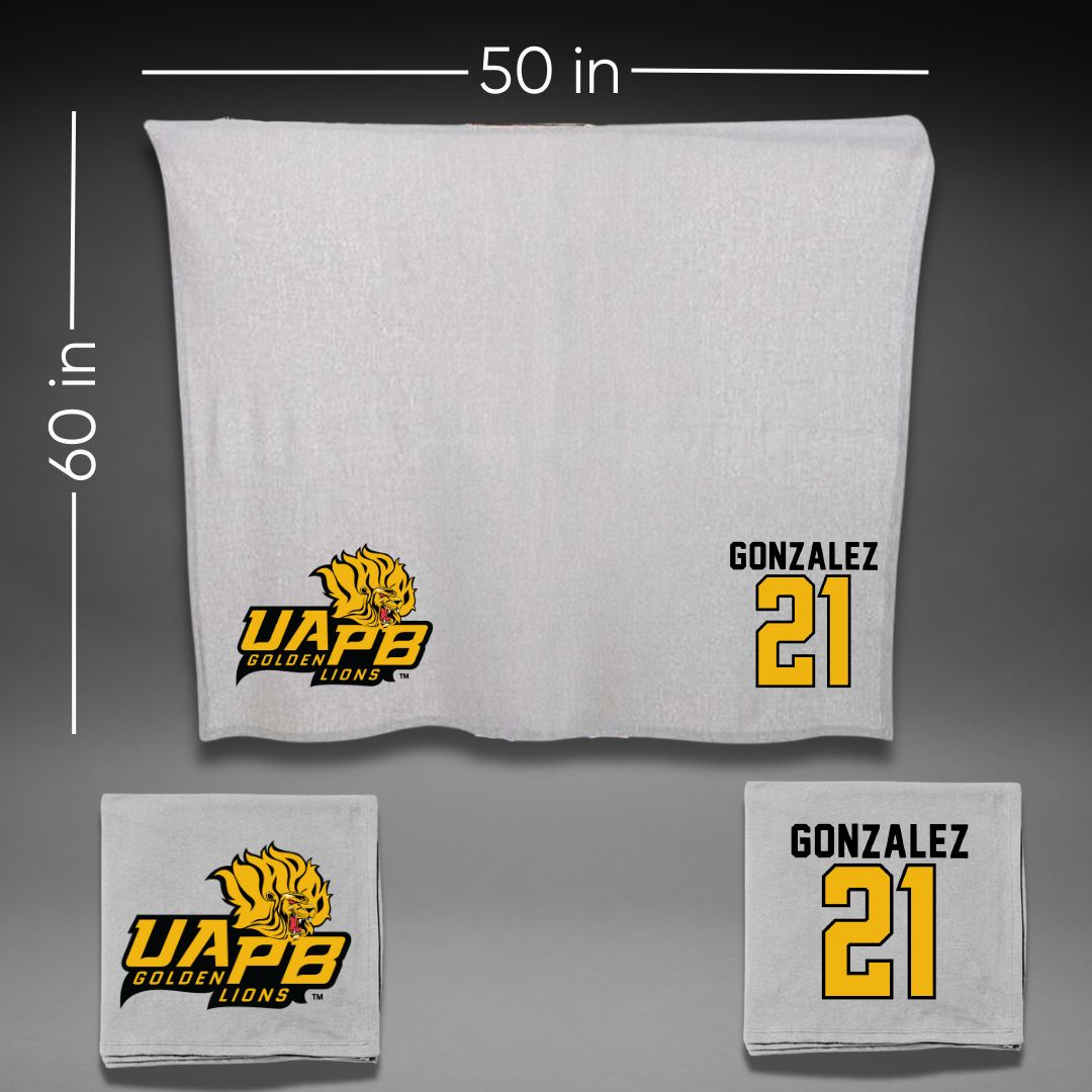 University of Arkansas-Pine Bluff Soccer Gray Blanket - #21 Brooke Gonzalez