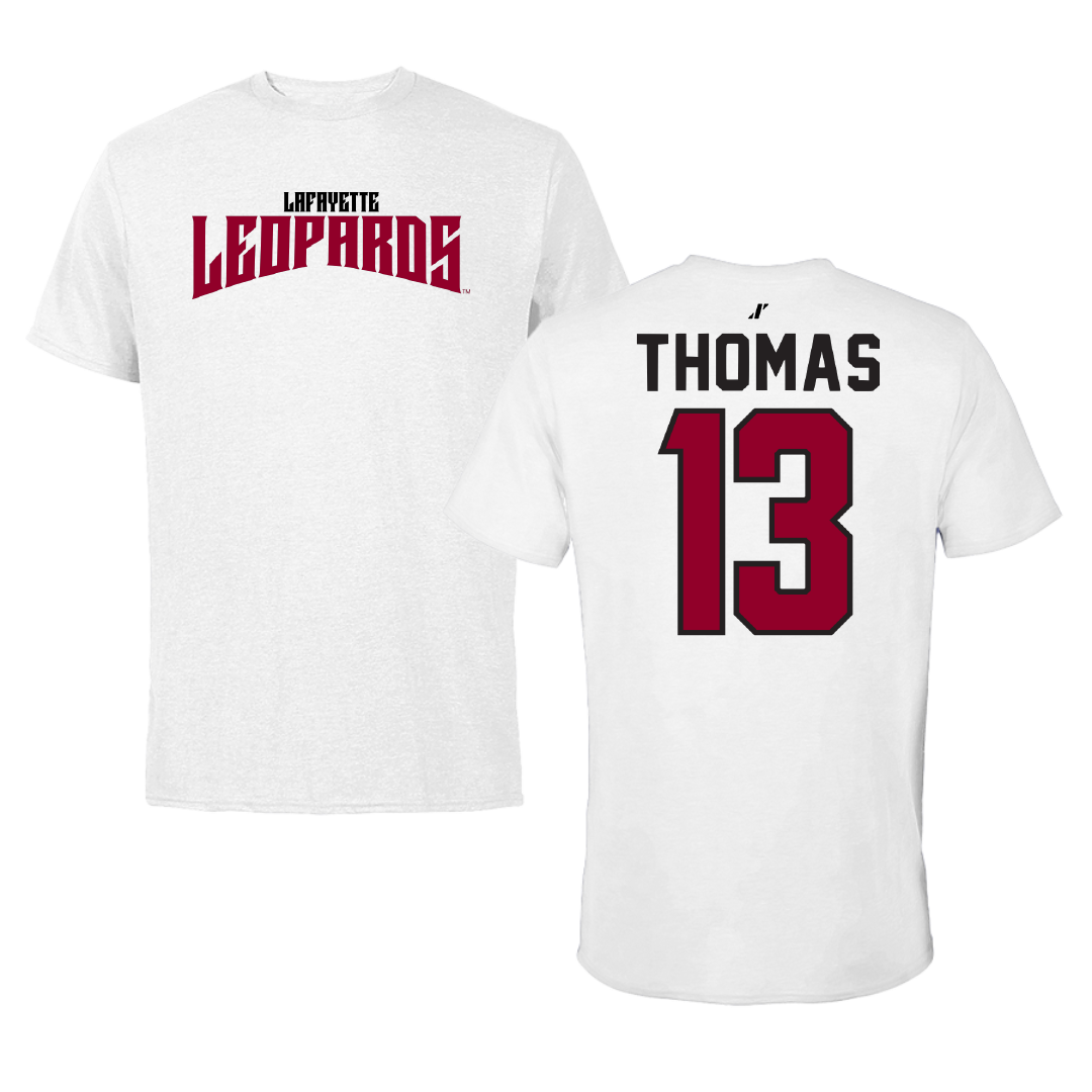 Lafayette College Football White Classic Tee - #13 Reggie Thomas