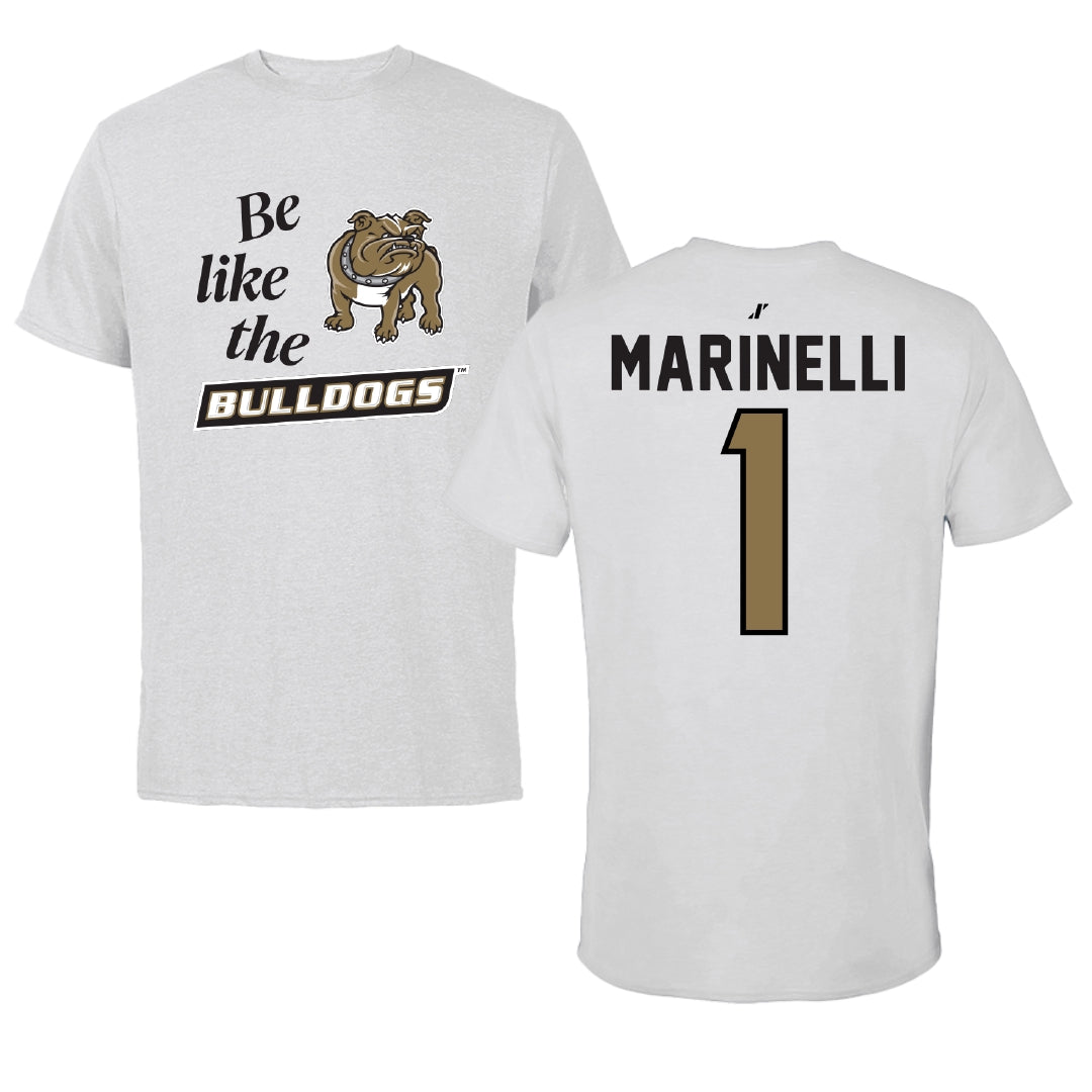 Bryant University Soccer Light Gray Be Like Us Performance Tee - #1 Luca Marinelli
