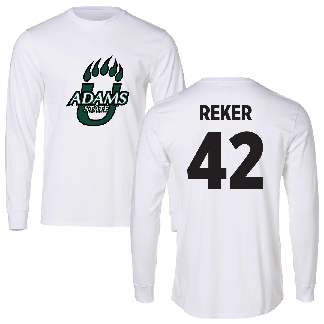 Adams State University Baseball White Performance Long Sleeve - #42 Seth Reker