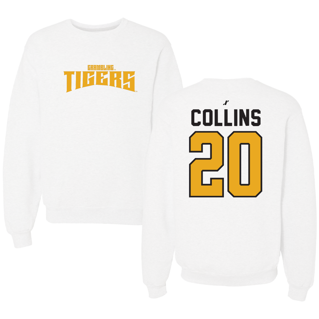 Grambling State University Softball White Classic Crewneck - #20 Cadashia Collins