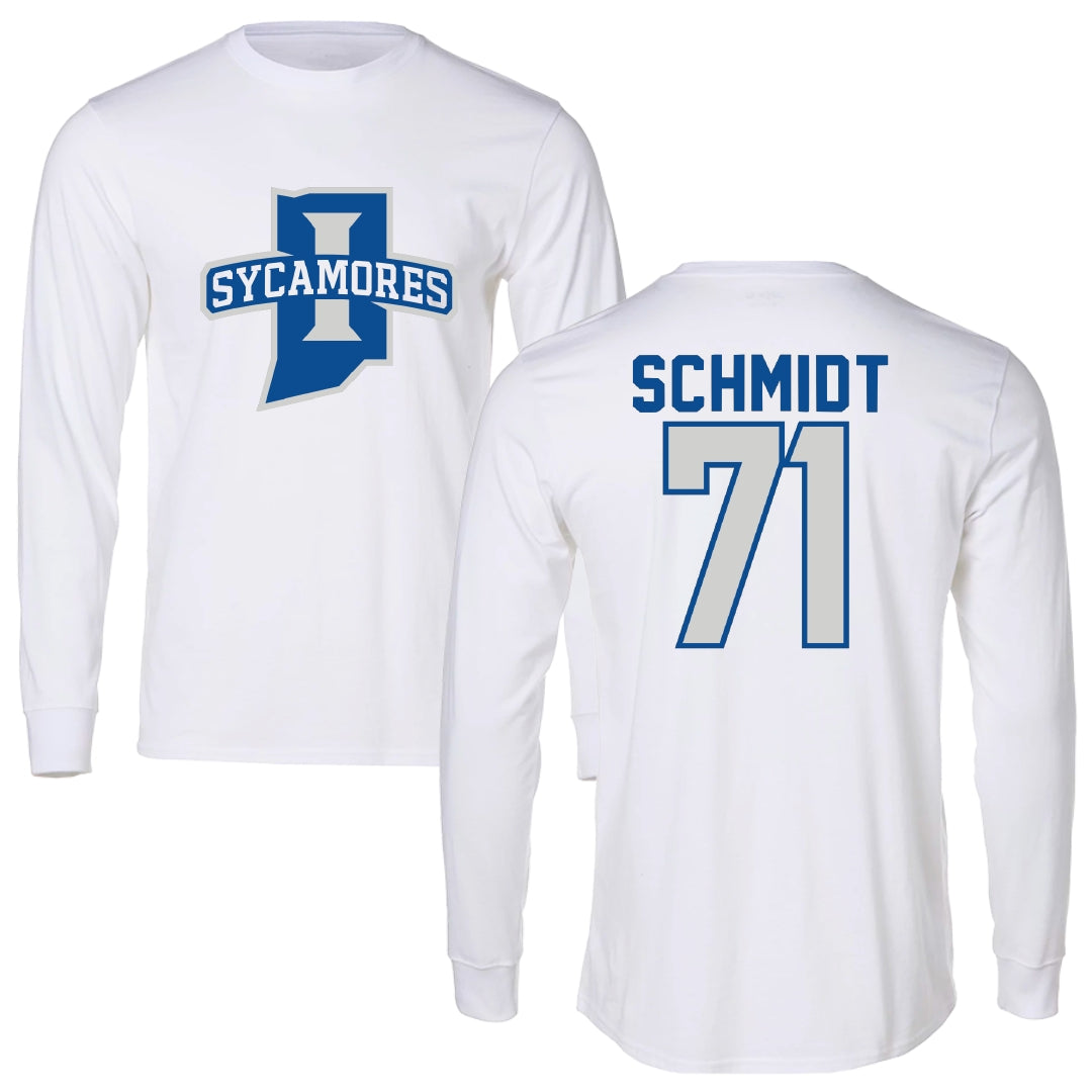 Indiana State University Football White Long Sleeve - #71 Carter Schmidt