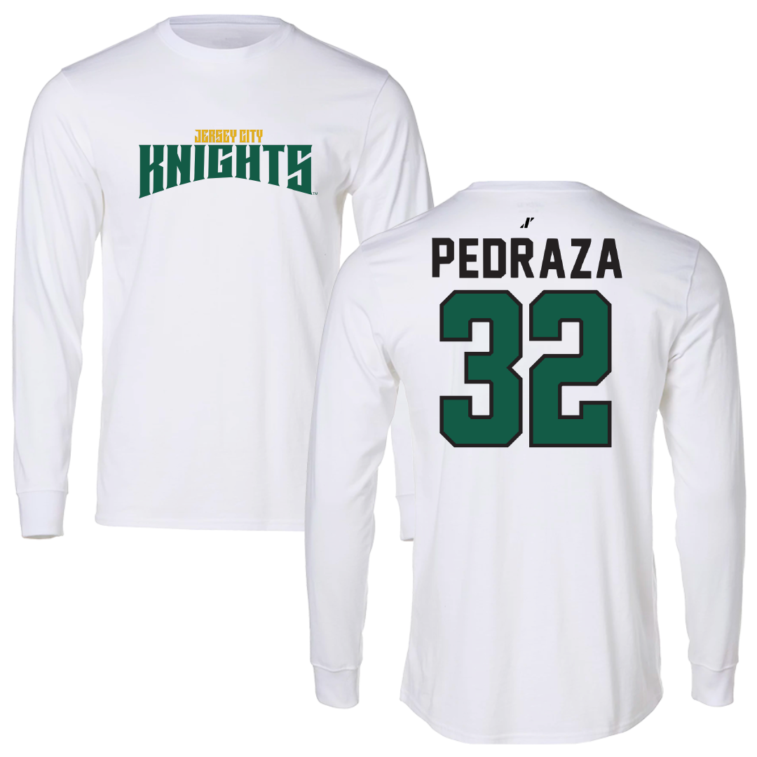 New Jersey City University Soccer White Classic Performance Long Sleeve - #32 Christopher Pedraza